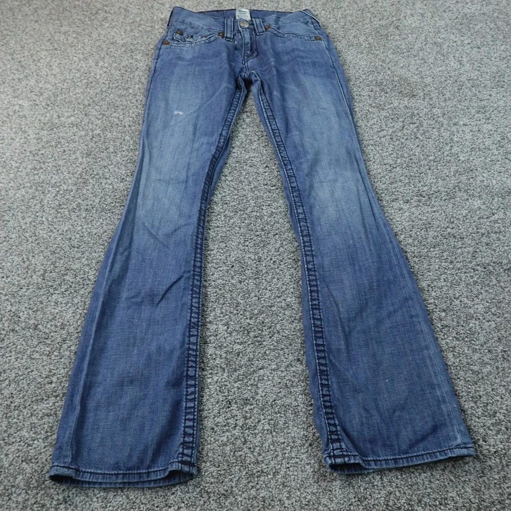True Religion Jeans Mens 28X33 Dark Blue Denim Pants Billy Big T Bootcut USA Y2K